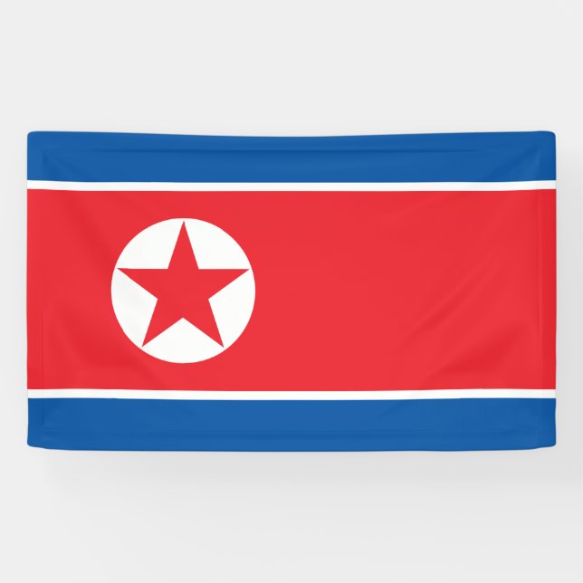 Lona Bandera de Corea del Norte (Horizontal)