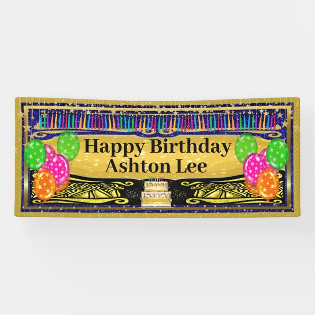 Lona Bandera de cumpleaños (Horizontal)