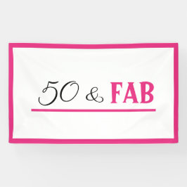 Lona Bandera de cumpleaños 50 & Fab