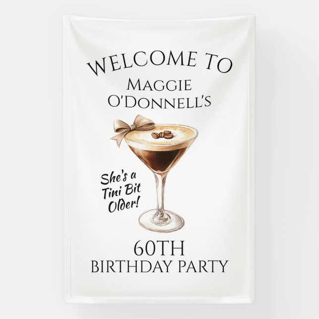 Lona Bandera de Cumpleaños 60 Espresso Martini (Vertical)