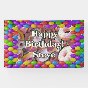 Lona Bandera de cumpleaños con personaje personalizado 