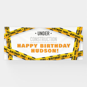 Lona Bandera de Cumpleaños de Construcción – Volquete A