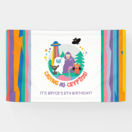 Lona Bandera de cumpleaños de criaturas mitológicas par