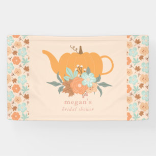 Lona Bandera de Cumpleaños de Novia Tea Party Pumpkin