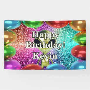 Lona Bandera de cumpleaños de personaje personalizado a