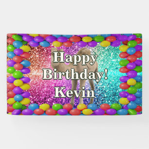 Lona Bandera de cumpleaños de personaje personalizado d