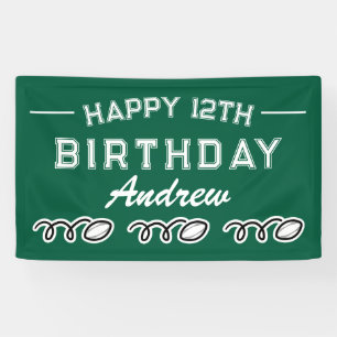 Lona Bandera de cumpleaños de rugby para la celebración
