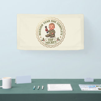 Lona Bandera de Cumpleaños del Pequeño Soldado