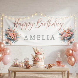 Lona Bandera de Cumpleaños Feliz Personalizada con Dise