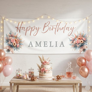Lona Bandera de Cumpleaños Feliz Personalizada con Dise