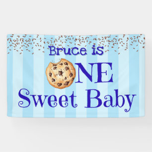 Lona Bandera de cumpleaños número uno de One Sweet Baby