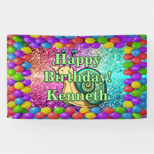 Lona Bandera de cumpleaños personalizada de caracol