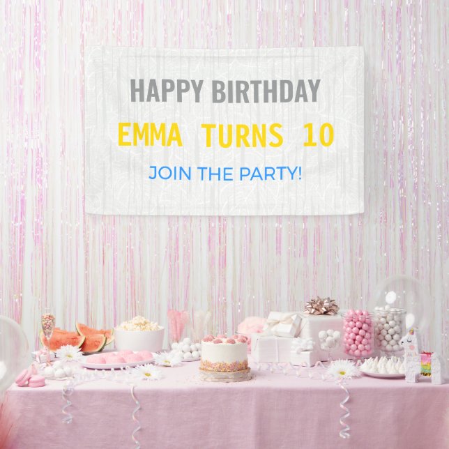 Lona Bandera de cumpleaños | Personalizada | Fiesta | N (Fiesta)
