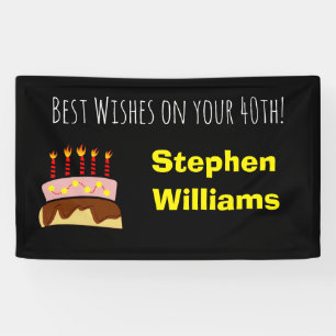 Lona Bandera de deseos de cumpleaños personalizada
