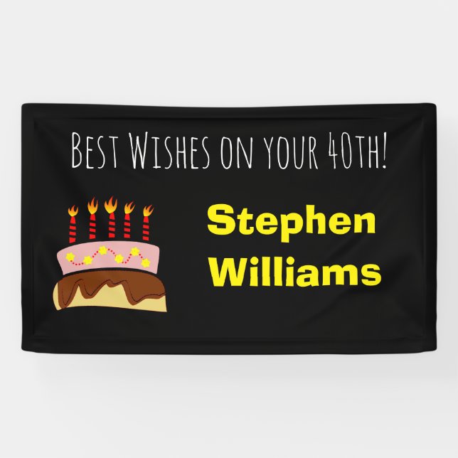 Lona Bandera de deseos de cumpleaños personalizada (Horizontal)
