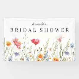 Lona Bandera de ducha de flores silvestres acuáticas