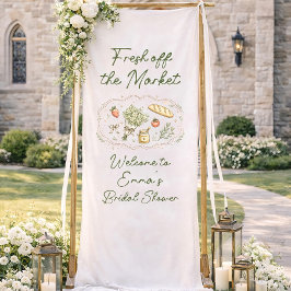 Lona Bandera de ducha de novia recién salida del mercad