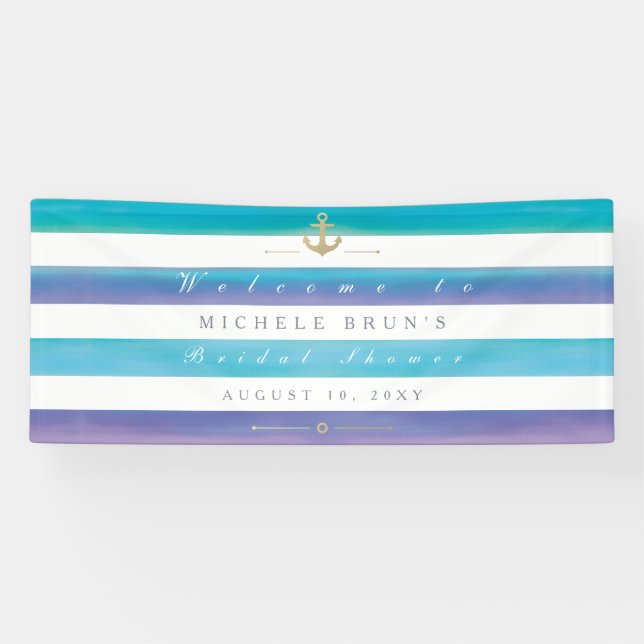 Lona Bandera de ducha marcadamente náutica Nautical Bri (Horizontal)