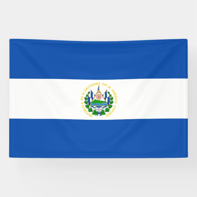 Lona Bandera de El Salvador (Horizontal)