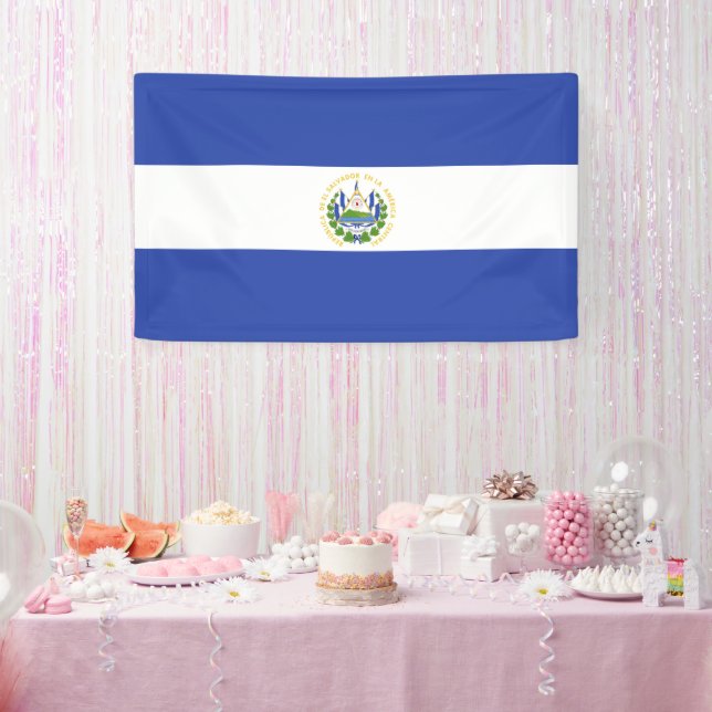 Lona Bandera de El Salvador (Fiesta)