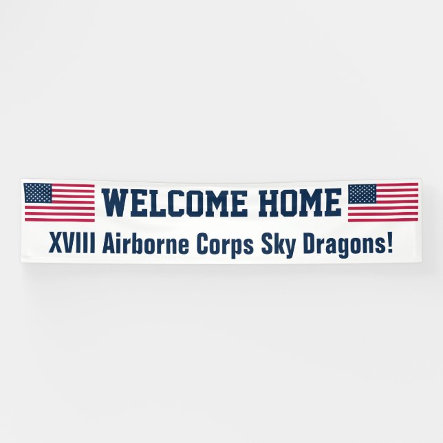 Lona Bandera de Estados Unidos Bienvenido a casa Person (Horizontal)