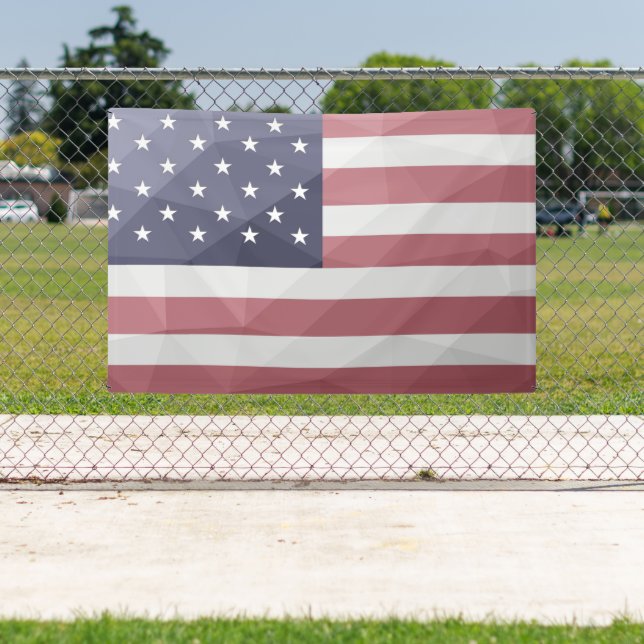 Lona Bandera de Estados Unidos Malla Geométrica Red Whi (in situ)