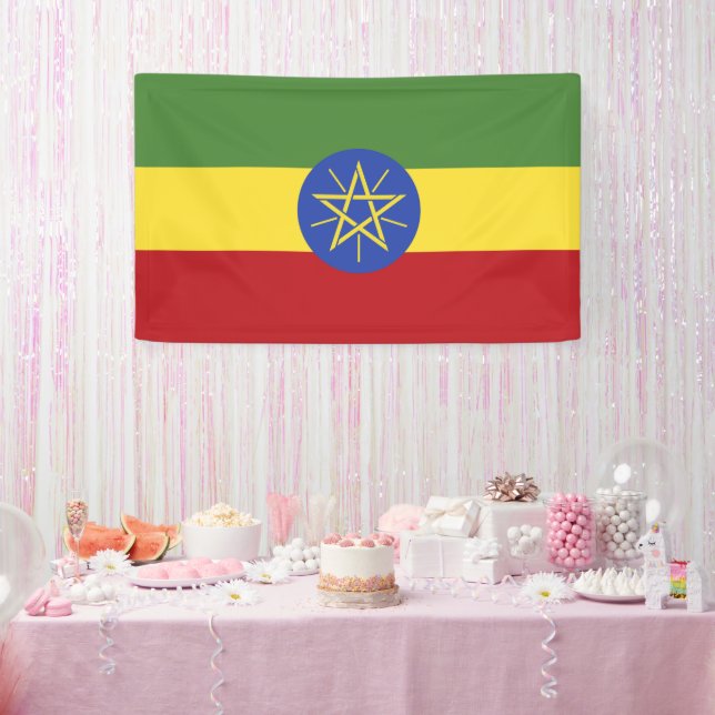 Lona Bandera de Etiopía (Fiesta)