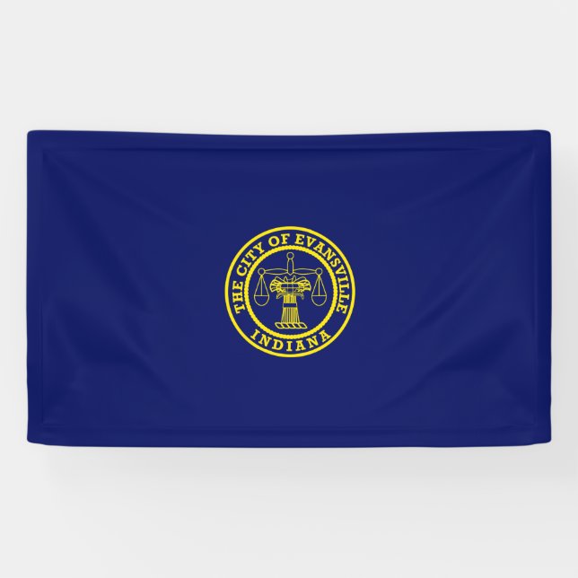 Lona Bandera de Evansville (Indiana) (Horizontal)