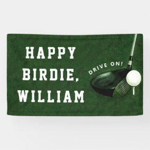 Lona Bandera de Feliz Cumpleaños de Golf