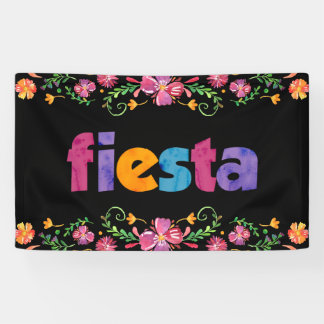 Lona Bandera de Fiesta Cinco de Mayo - Floral Vibrante