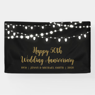 Lona Bandera de fiesta de aniversario de bodas de oro