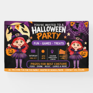 Lona Bandera de fiesta de Halloween para niños Lindo