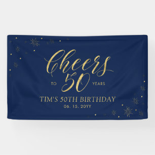 Lona Bandera de fiesta moderna de cumpleaños número 50 