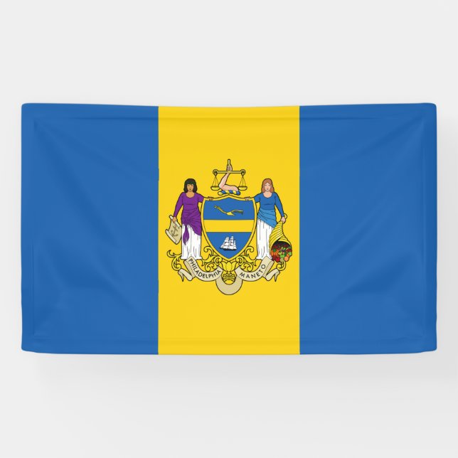 Lona Bandera de Filadelfia (Pensilvania) (Horizontal)