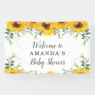 Lona Bandera de fondo de Baby Shower girasol