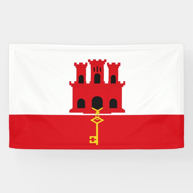 Lona Bandera de Gibraltar (Horizontal)