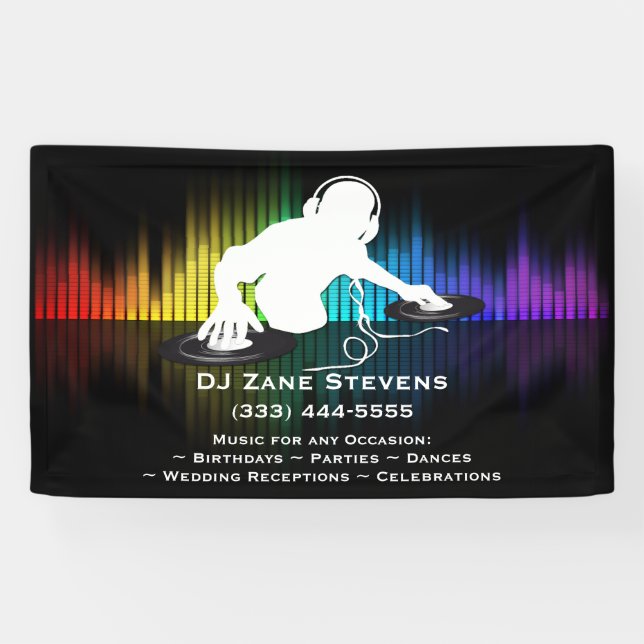 Lona Bandera de giro del vinilo de DJ (Horizontal)