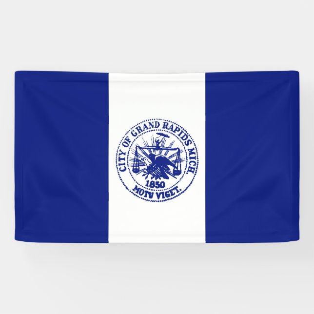 Lona Bandera de Grand Rapids (Michigan City) (Horizontal)