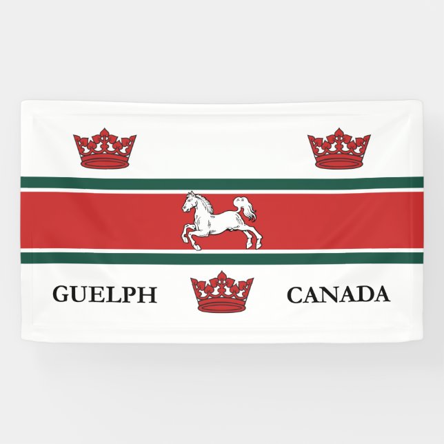 Lona Bandera de Guelph (Ontario, Canadá) (Horizontal)