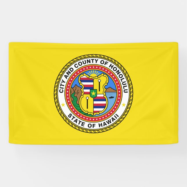 Lona Bandera de Honolulu (Hawái) (Horizontal)