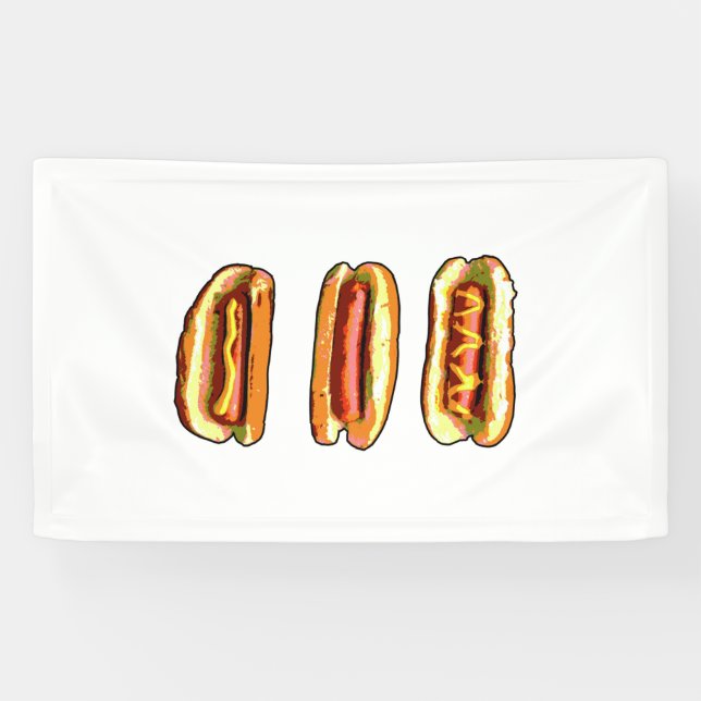 Lona Bandera de Hot dog (Horizontal)
