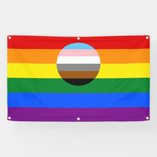 Lona Bandera de inclusión del orgullo gay (Horizontal)