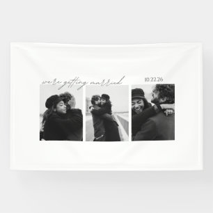 Lona Bandera de Invitación de Boda en Blanco y Negro – 