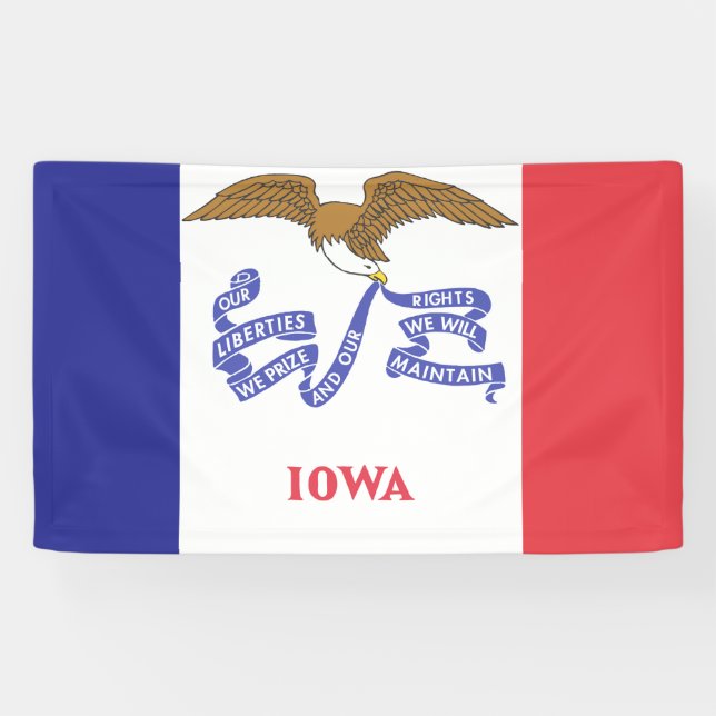 Lona Bandera de IOWA - (Horizontal)