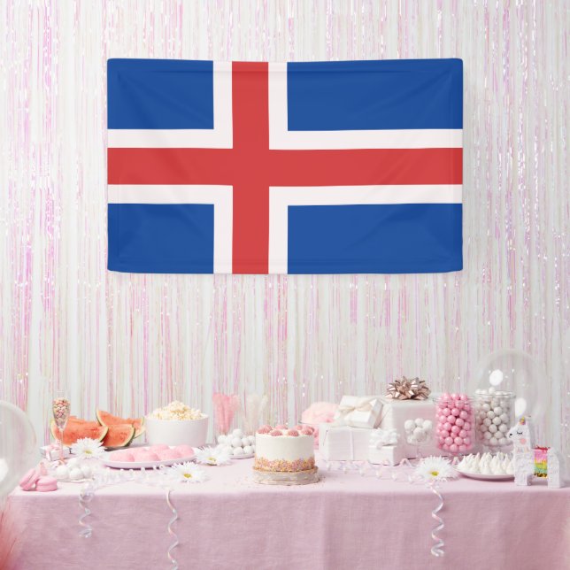 Lona Bandera de Islandia (Fiesta)