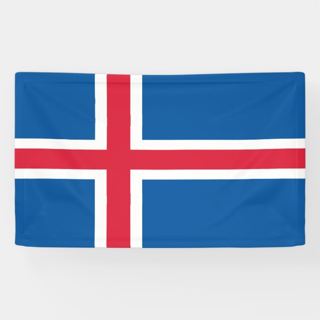 Lona Bandera de Islandia (Horizontal)