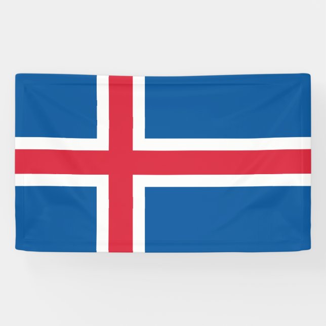 Lona Bandera de Islandia (Horizontal)