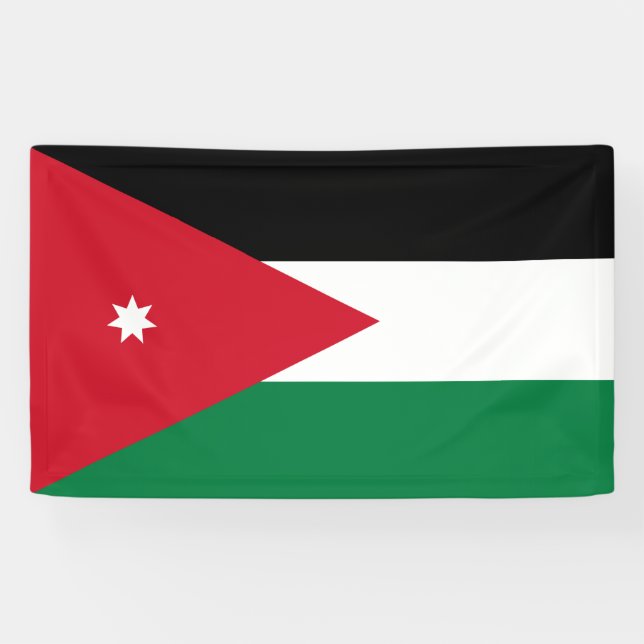 Lona Bandera de Jordania (Horizontal)