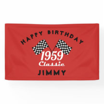 Bandera de la carrera retro de 1959 con negro y bl