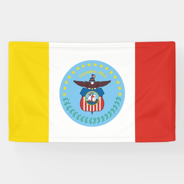 Lona Bandera de la ciudad de Colón Ohio Estados Unidos (Horizontal)